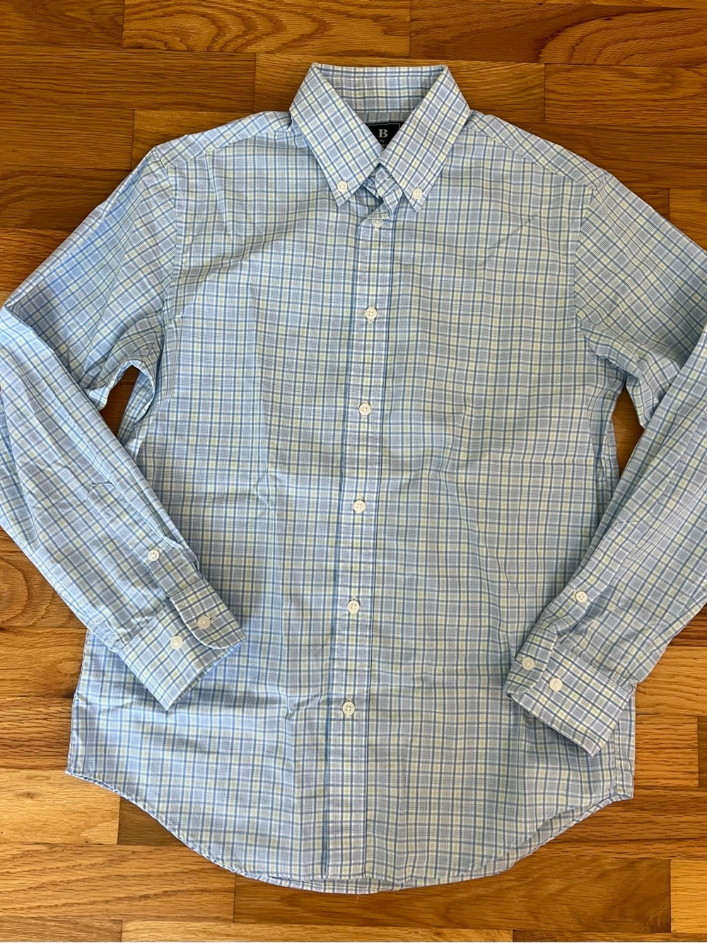 Brooks Brothers Light Blue & White Plaid Button-Down Shirt